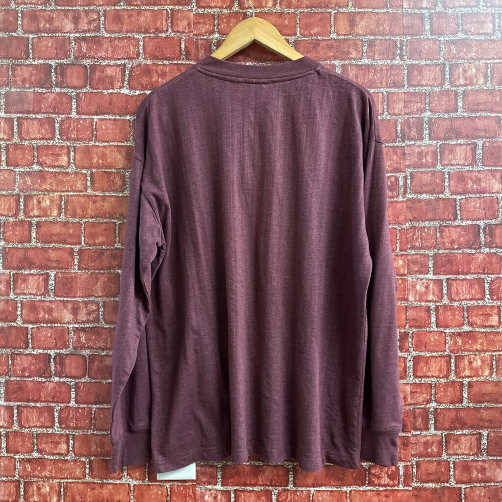 Vintage Timber Trail Henley Tee Long Sleeve red Size L