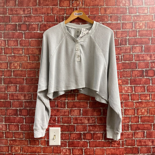 Mono B Cropped Thermal Top Grey Size Large