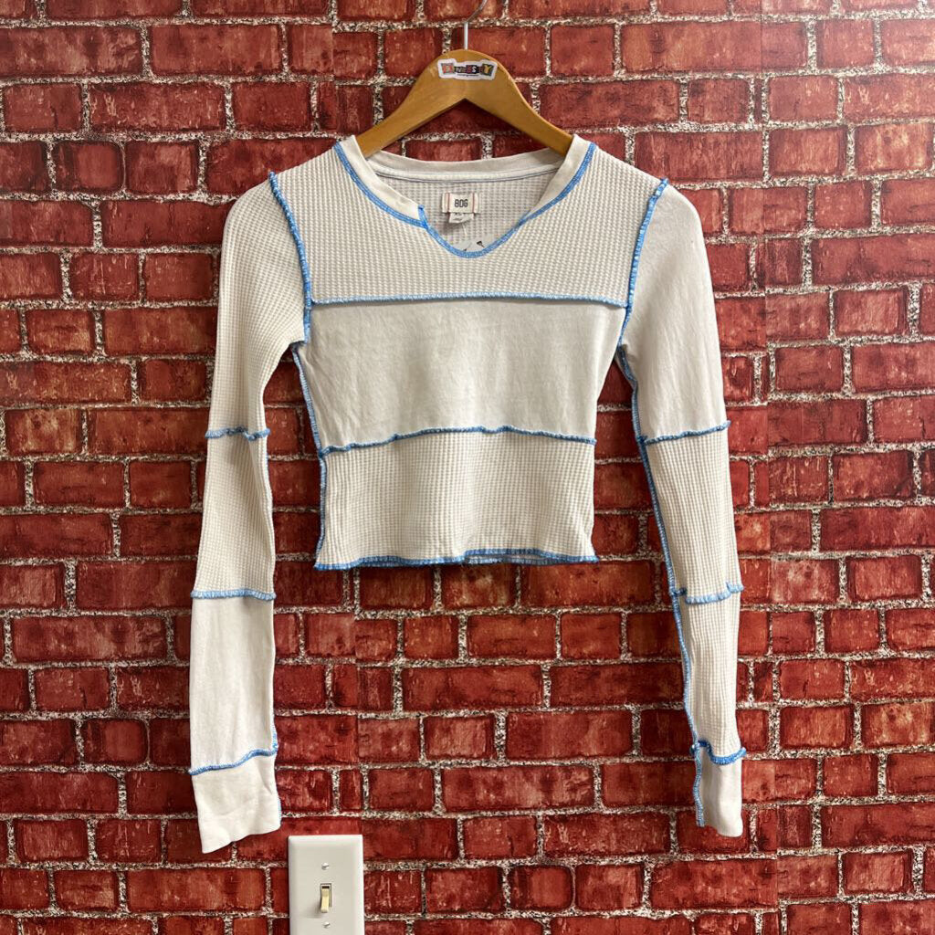 BDG Long Sleeve Cropped Thermal Top Size XS