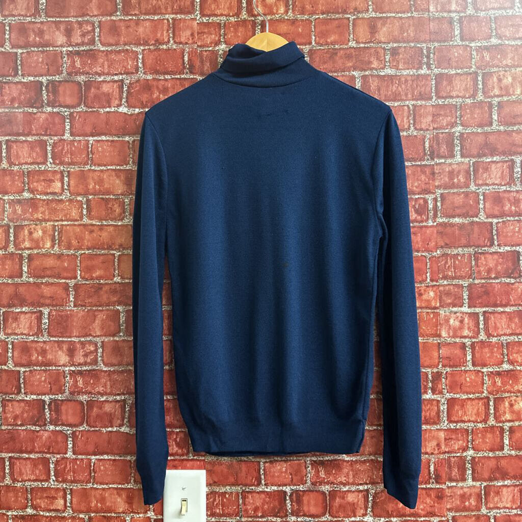 Vintage 80s Arrow Turtle Neck Blue Size S