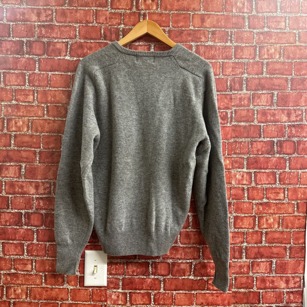 Vintage Hunt Club Lambswool V Neck Sweater Grey Size M