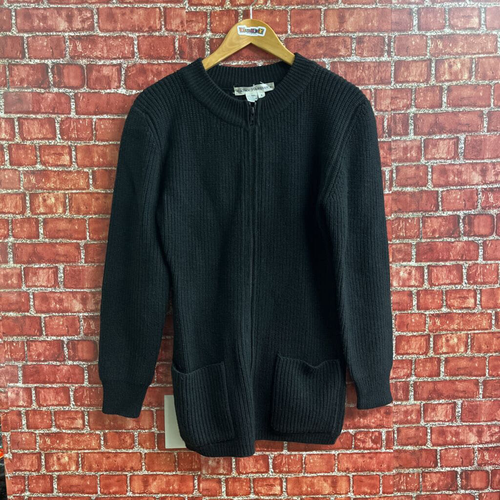 Vintage 80s Cathy Hardwick Cardigan Black Size S