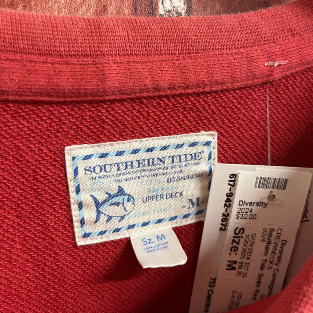 Southern Tide Solid Red Crewneck Size M