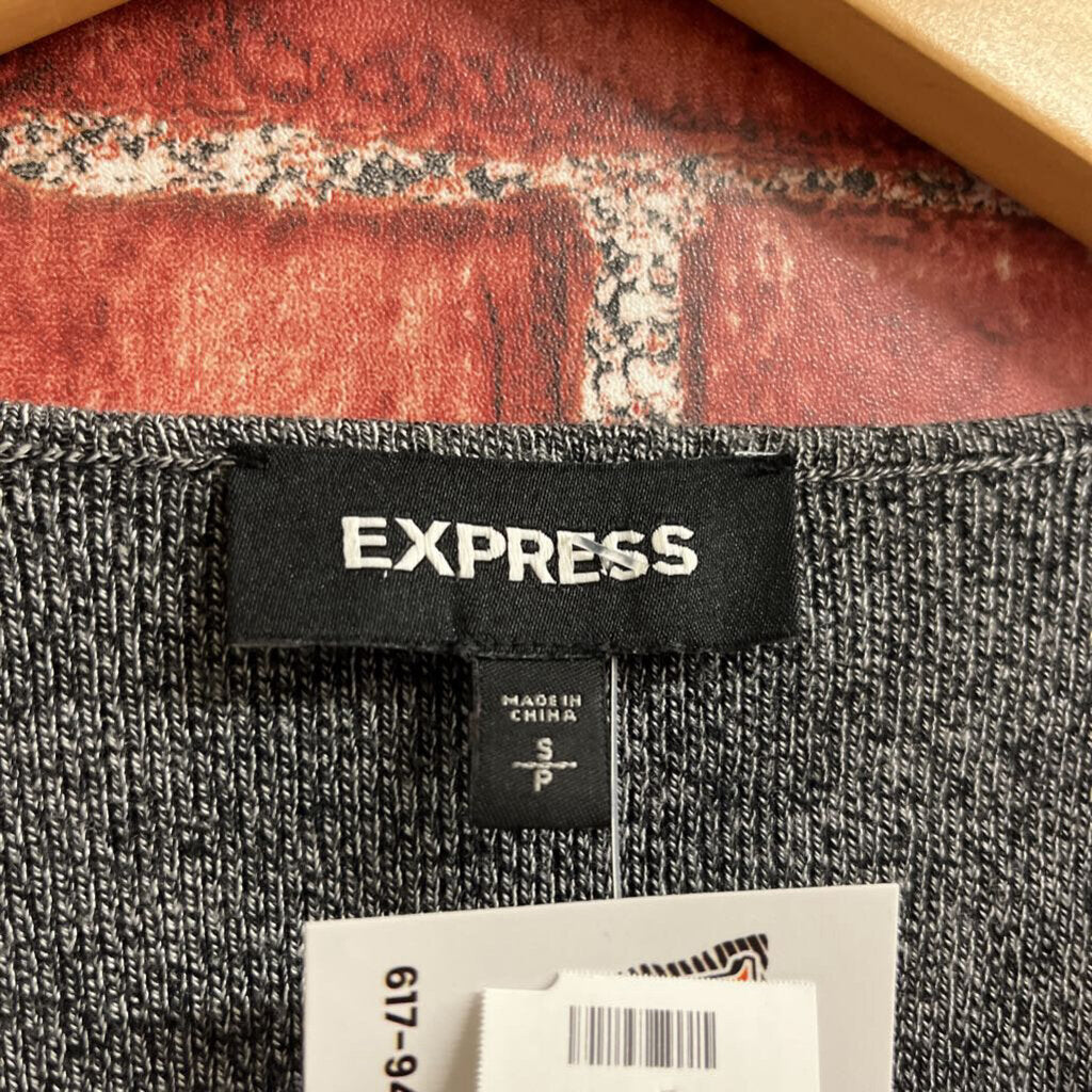 Express Long Sleeve Knit Top Grey Size Small