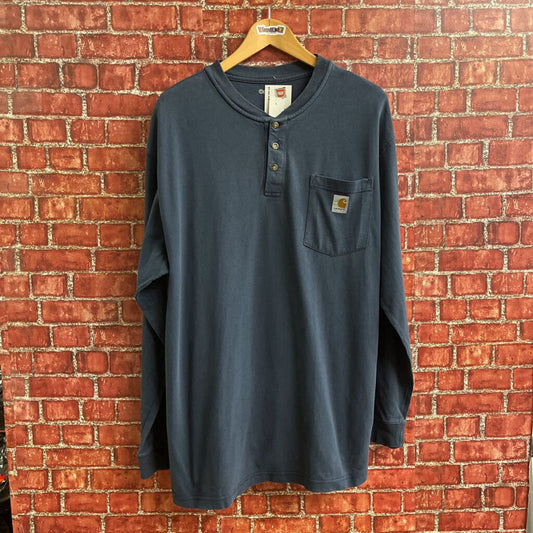 Carhartt Long Sleeve Pocket Tee Blue Size Large