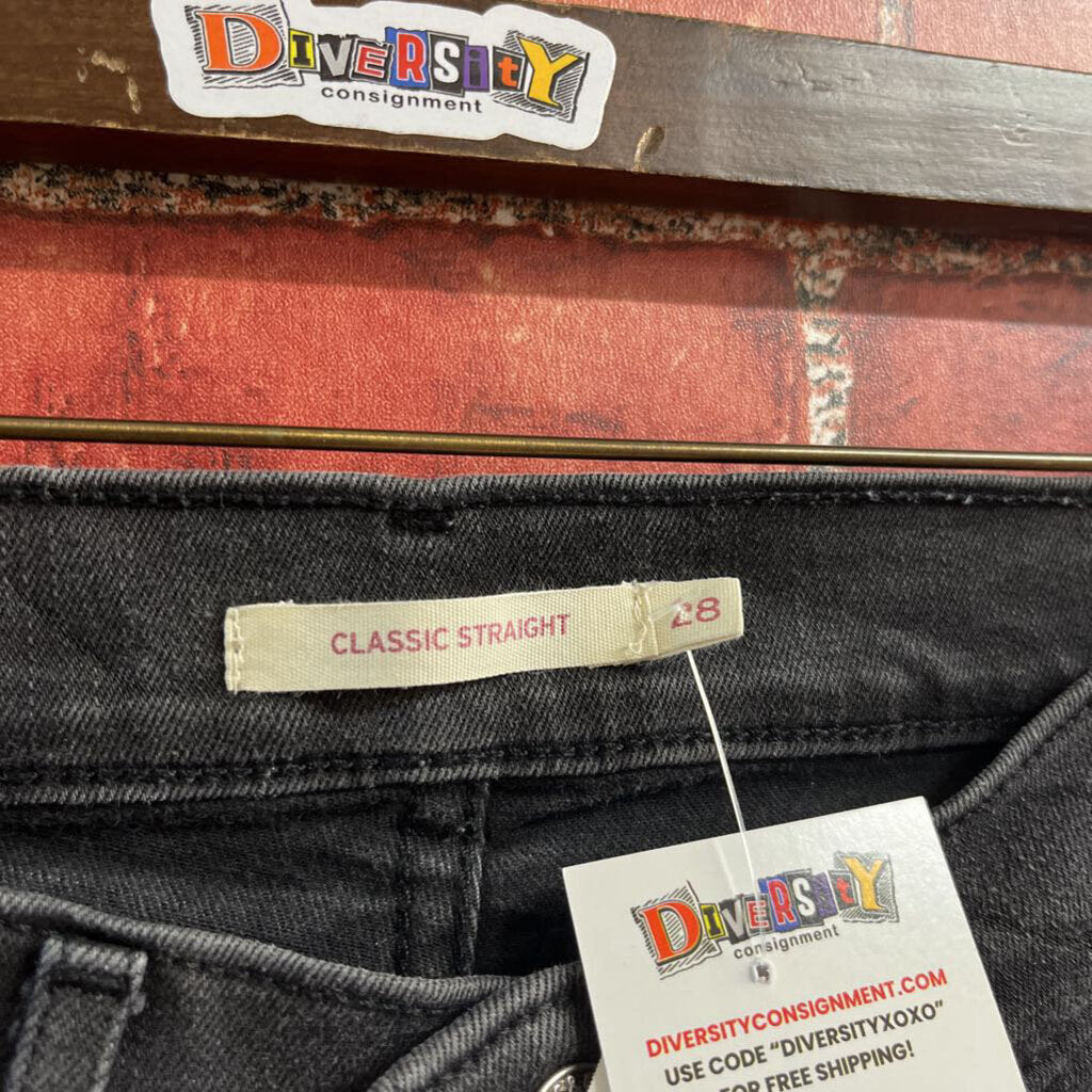 Levis Classic Straight Jeans Black Size 28