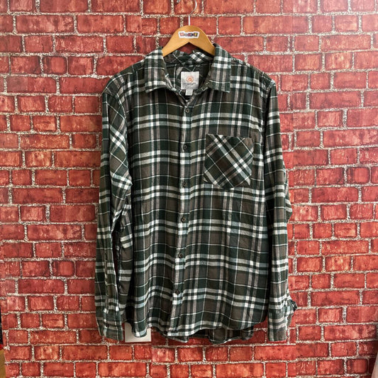 Cloudveil Flannel Shirt Green Plaid Size XL