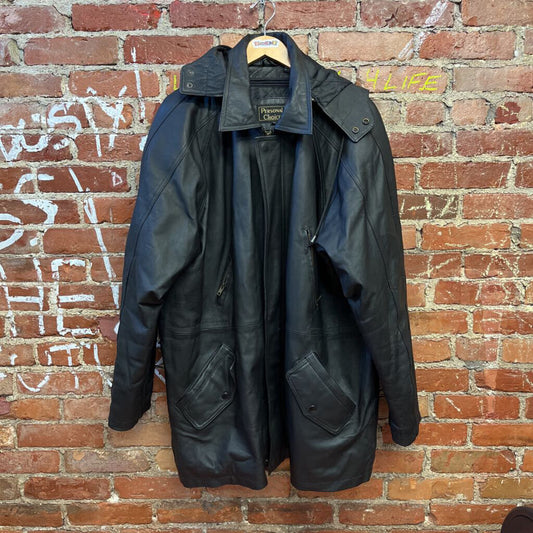 Vintage 90s Personal Choice Leather Jacket Black Size XL