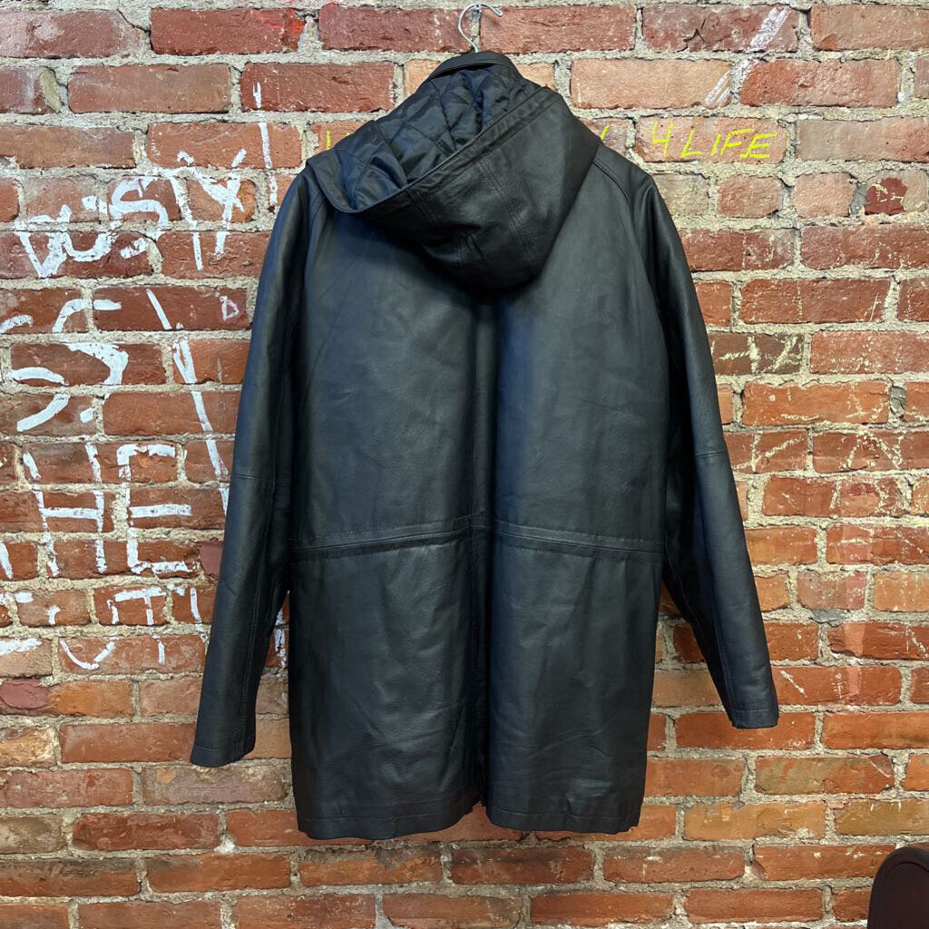 Vintage 90s Personal Choice Leather Jacket Black Size XL