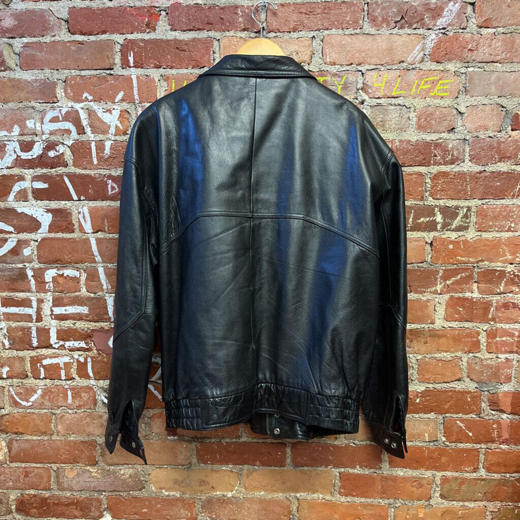 Vintage Body Equip Leather Jacket Black Size XL