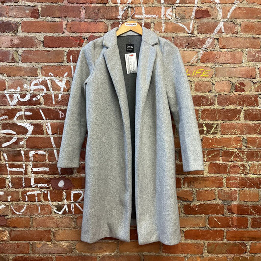 Zara Overcoat Grey Full Length Size Small