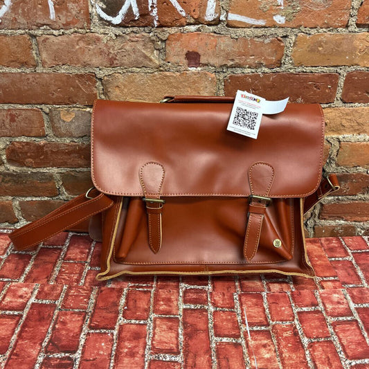 Mahi Leather Briefcase Crossbody Bag Brown