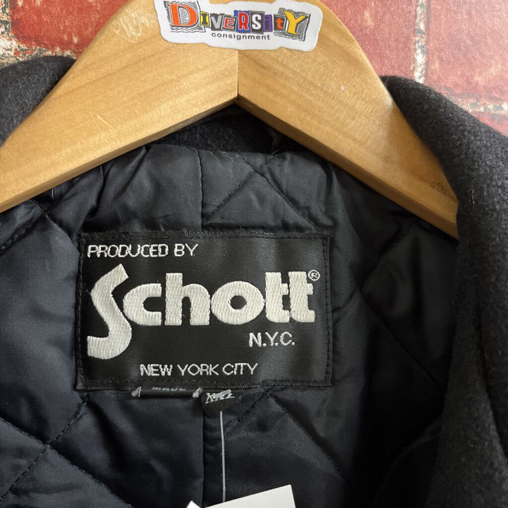 Vintage Schott Wool Jacket Black Size XXL