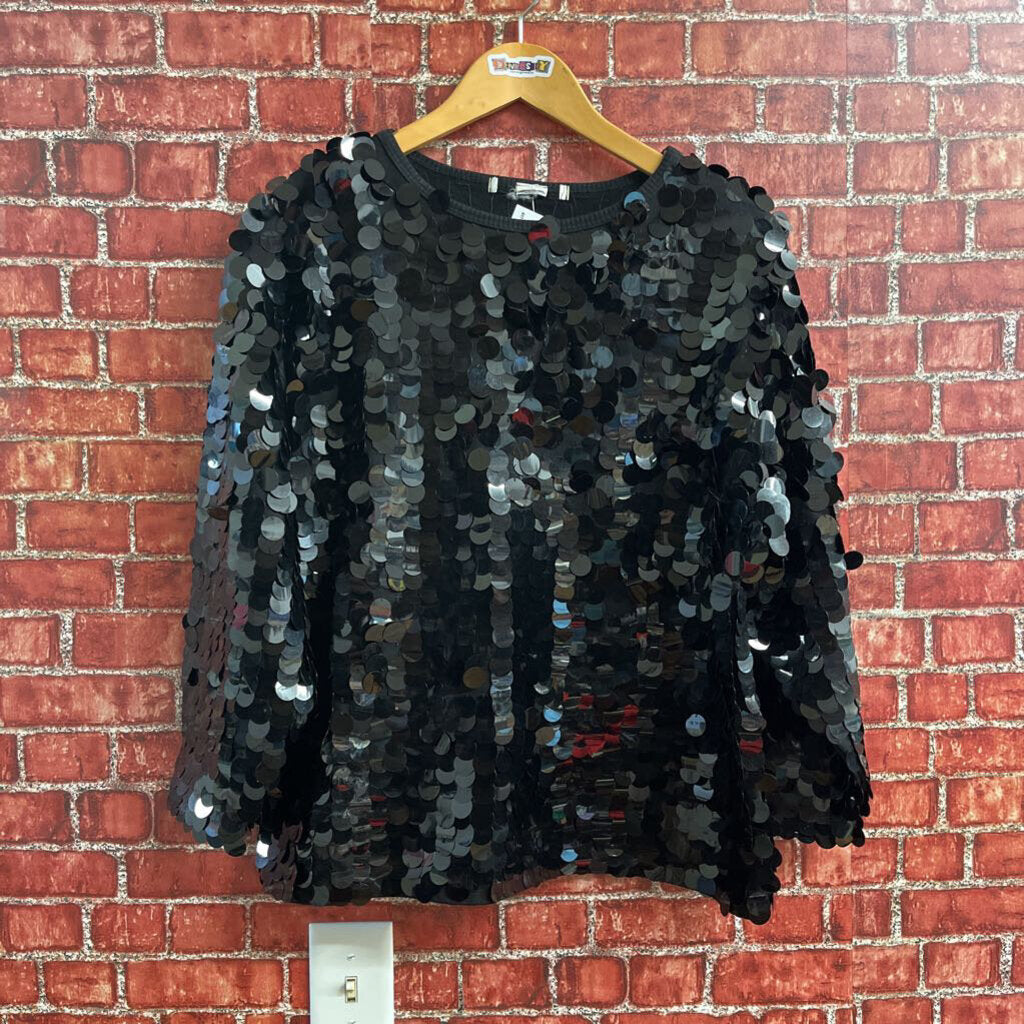 Unbranded Large Sequin Top Black Size L