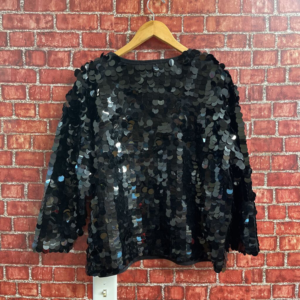 Unbranded Large Sequin Top Black Size L