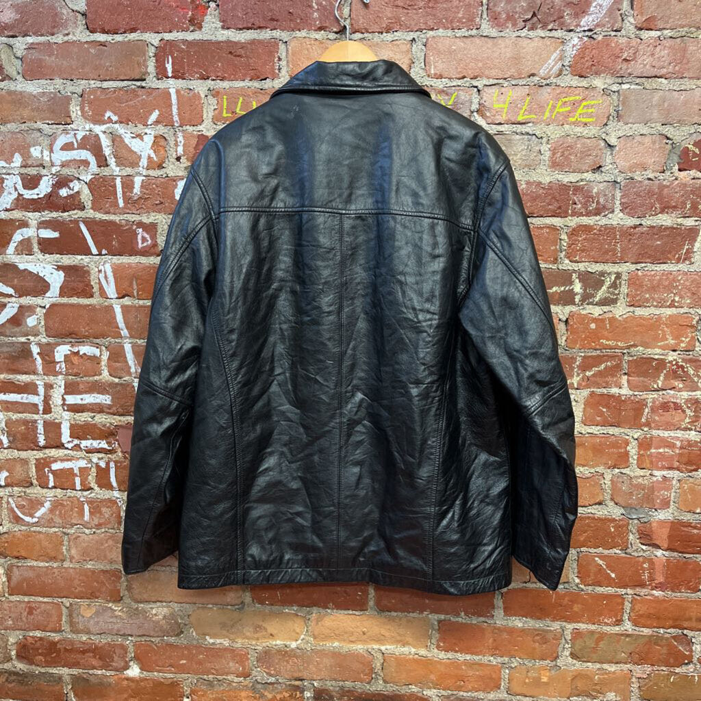 M. Julian Leather Jacket Field Style Black Size M