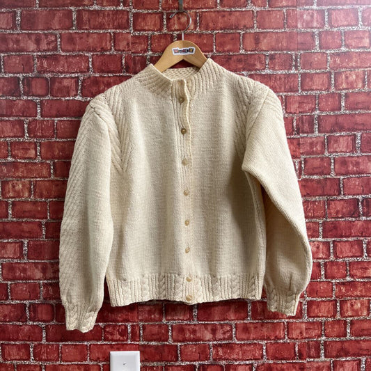 North of New York Vintage Cable Knit Cardigan Beige Size M