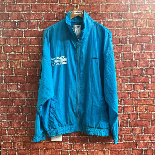 Vintage Adidas Windbreaker Jacket Blue Size Large