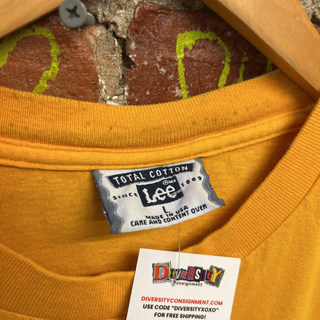 Vintage Lee "Come" Tee Yellow Size Large