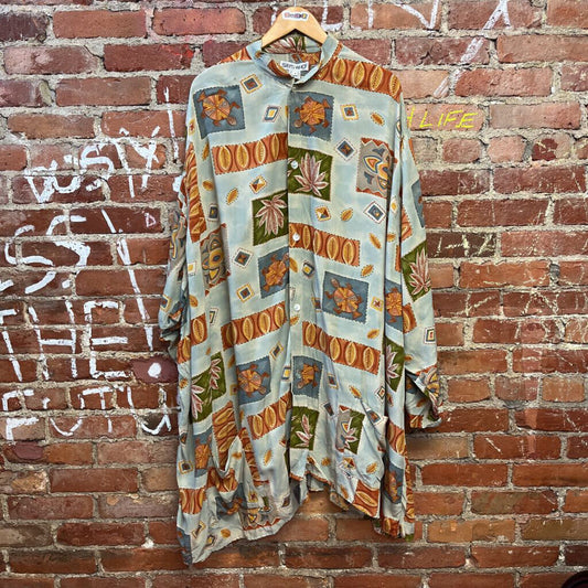 Vintage Says Who? Art Pattern Button Up Size 4XL