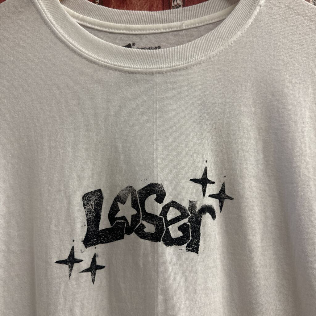 Locally Custom Made Loser Printed Tee White Size M