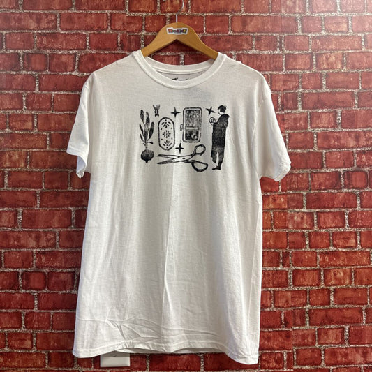 Locally Custom Made Printed Tee White Size M