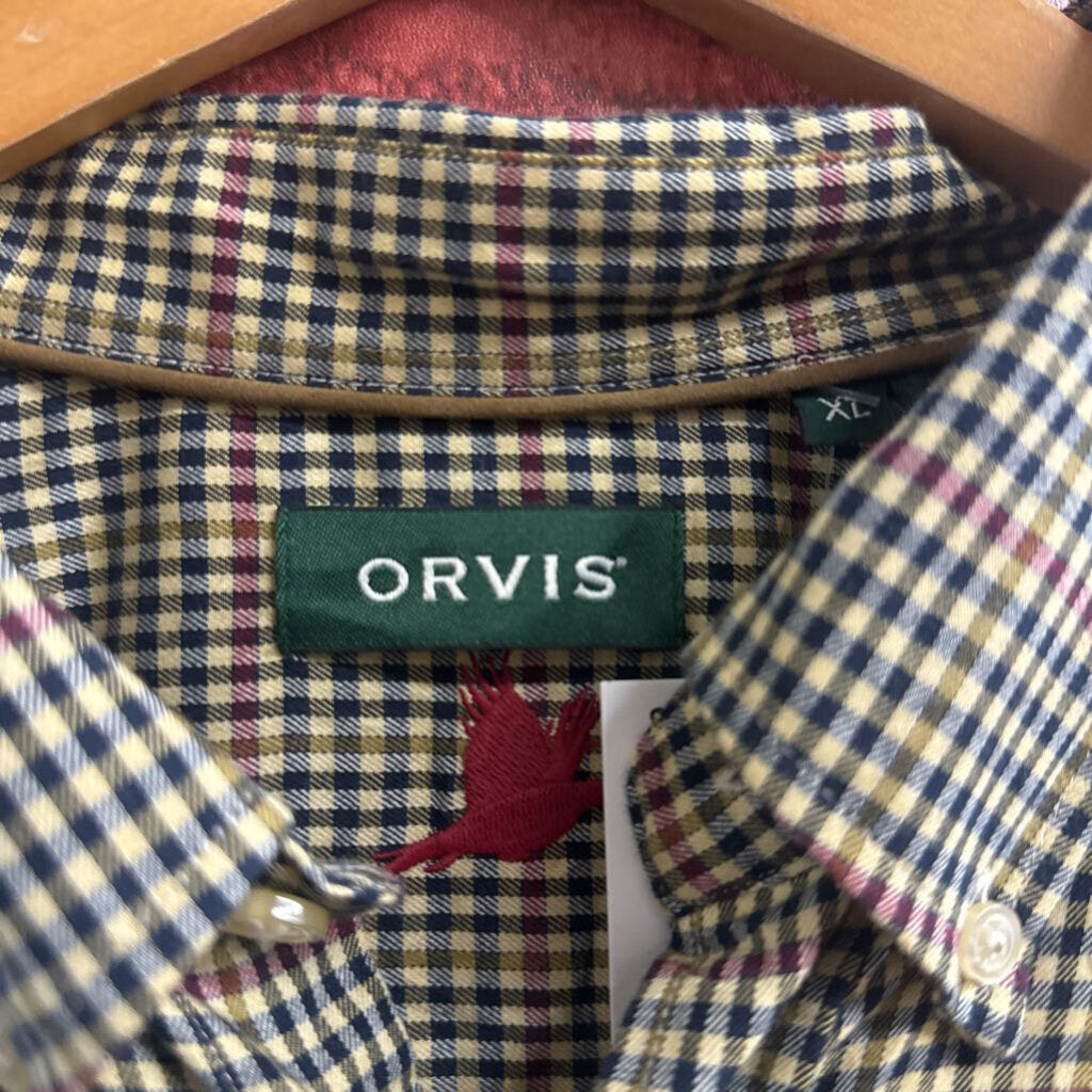 NWT Orvis Button Down Tartan Plaid Green Size XL