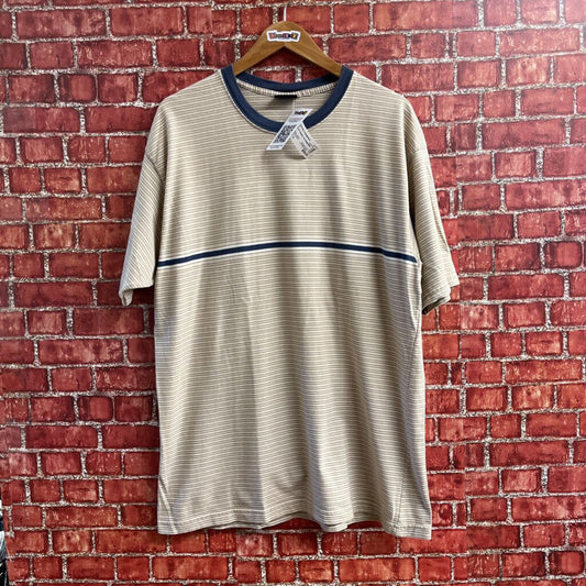 Route 66 Striped Tee Beige/Blue L