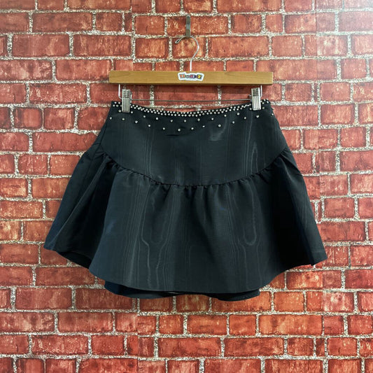 NWT LoveShackFancy Studded Black Mini Skirt Size 4