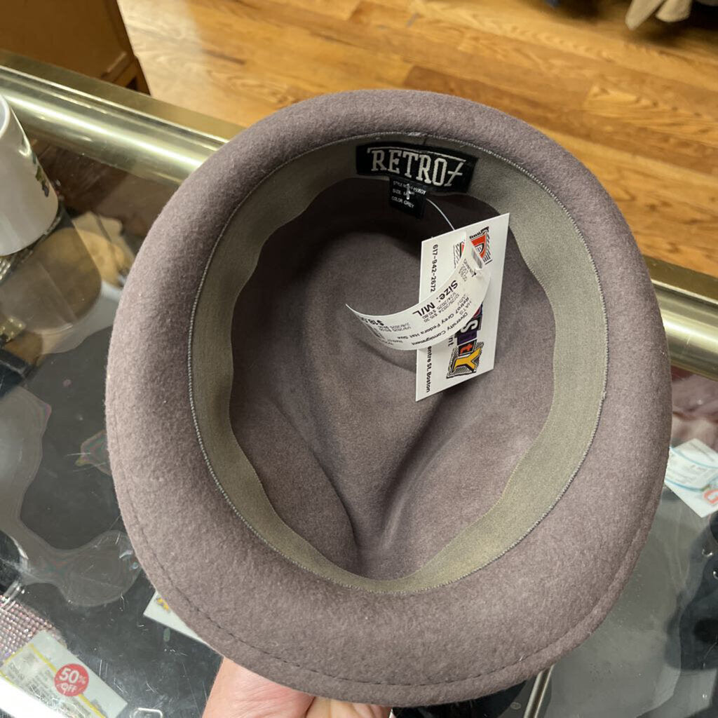 Retro7 Grey Fedora Hat Size M/L