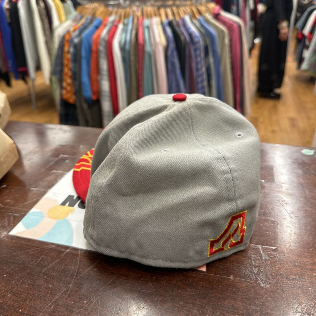 Flames Fitted Hat Grey Size 8