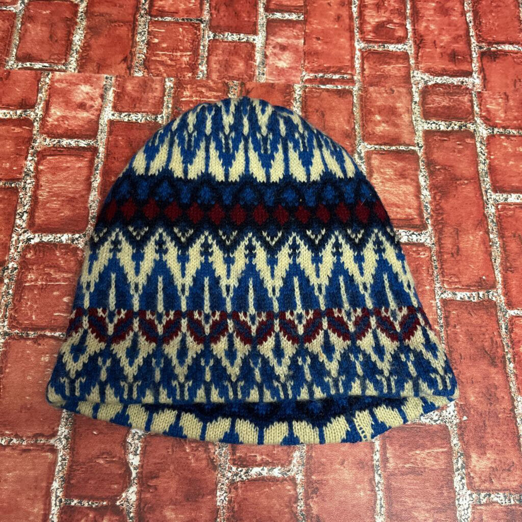 Vintage 80s Iceland from Jersey Modeller Knit Beanie blue