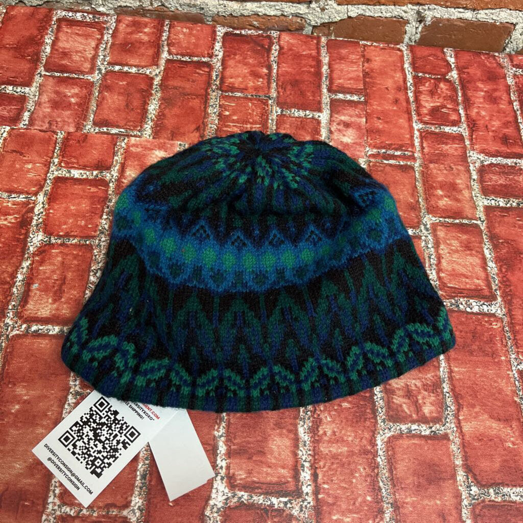 Vintage 80s Iceland from Jersey Modeller Knit Beanie blue