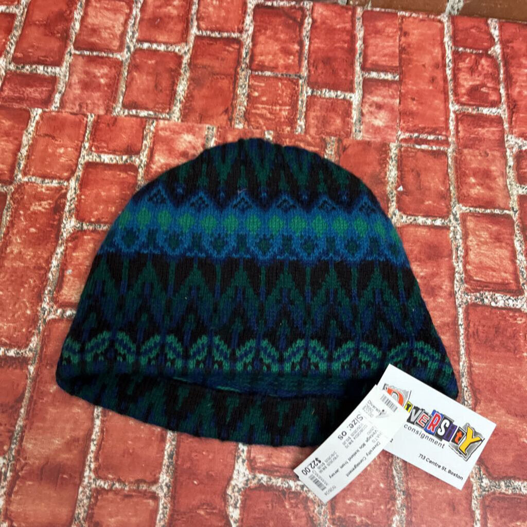 Vintage 80s Iceland from Jersey Modeller Knit Beanie blue