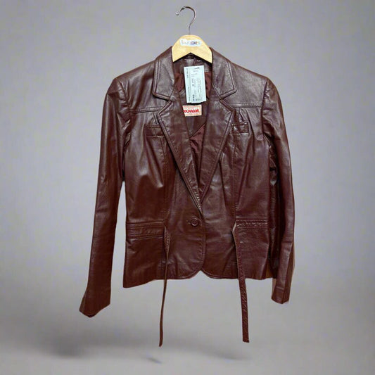 Foxmoor Vintage Leather Jacket Brown Size M