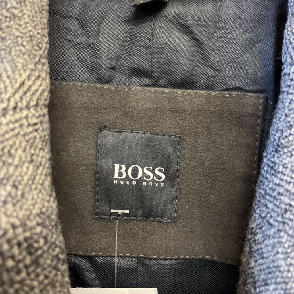 Boss Hugo Boss Mid Length Virgin Wool Trench Grey Size 40R