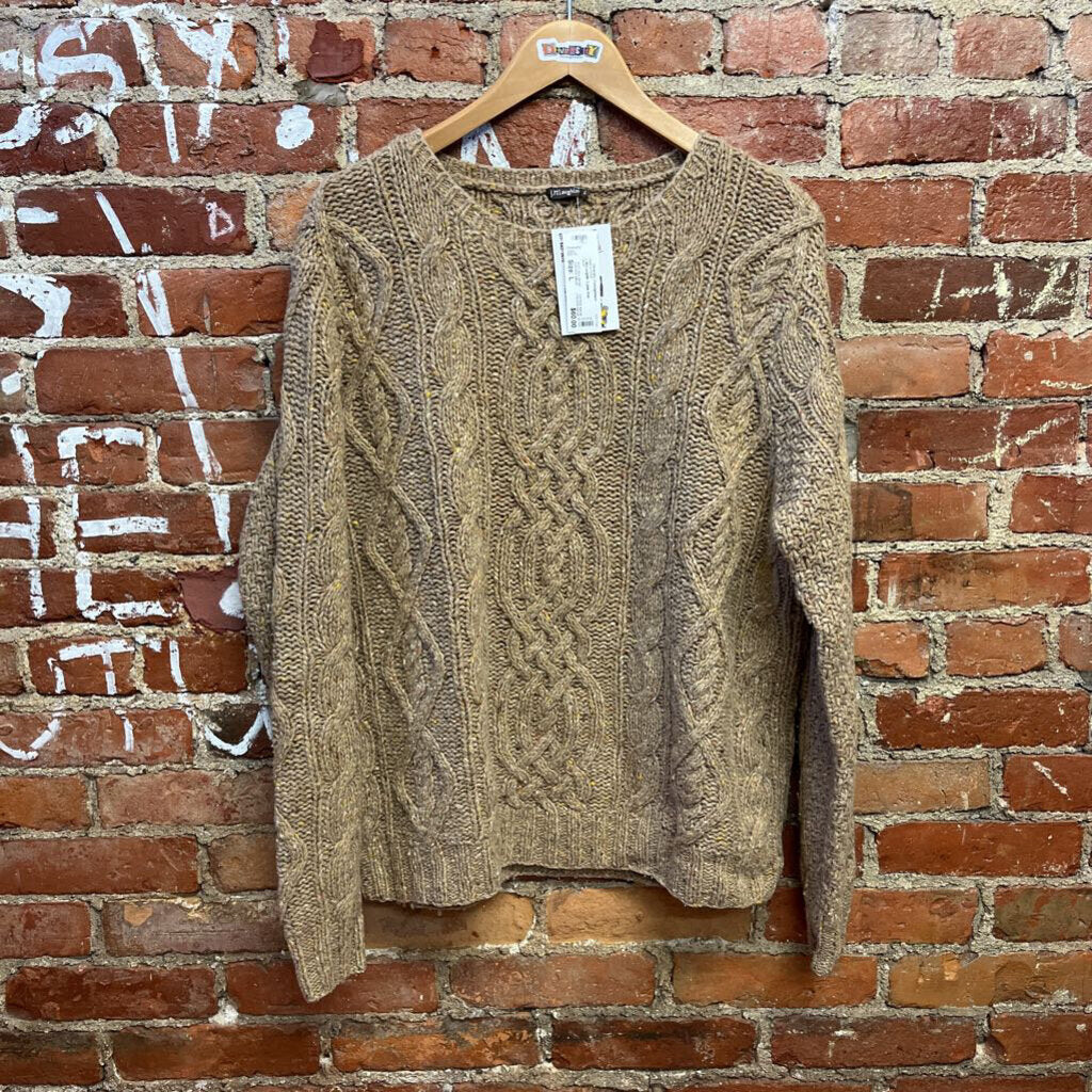 J McLaughlin Cable Knit Sweater Brown Size L