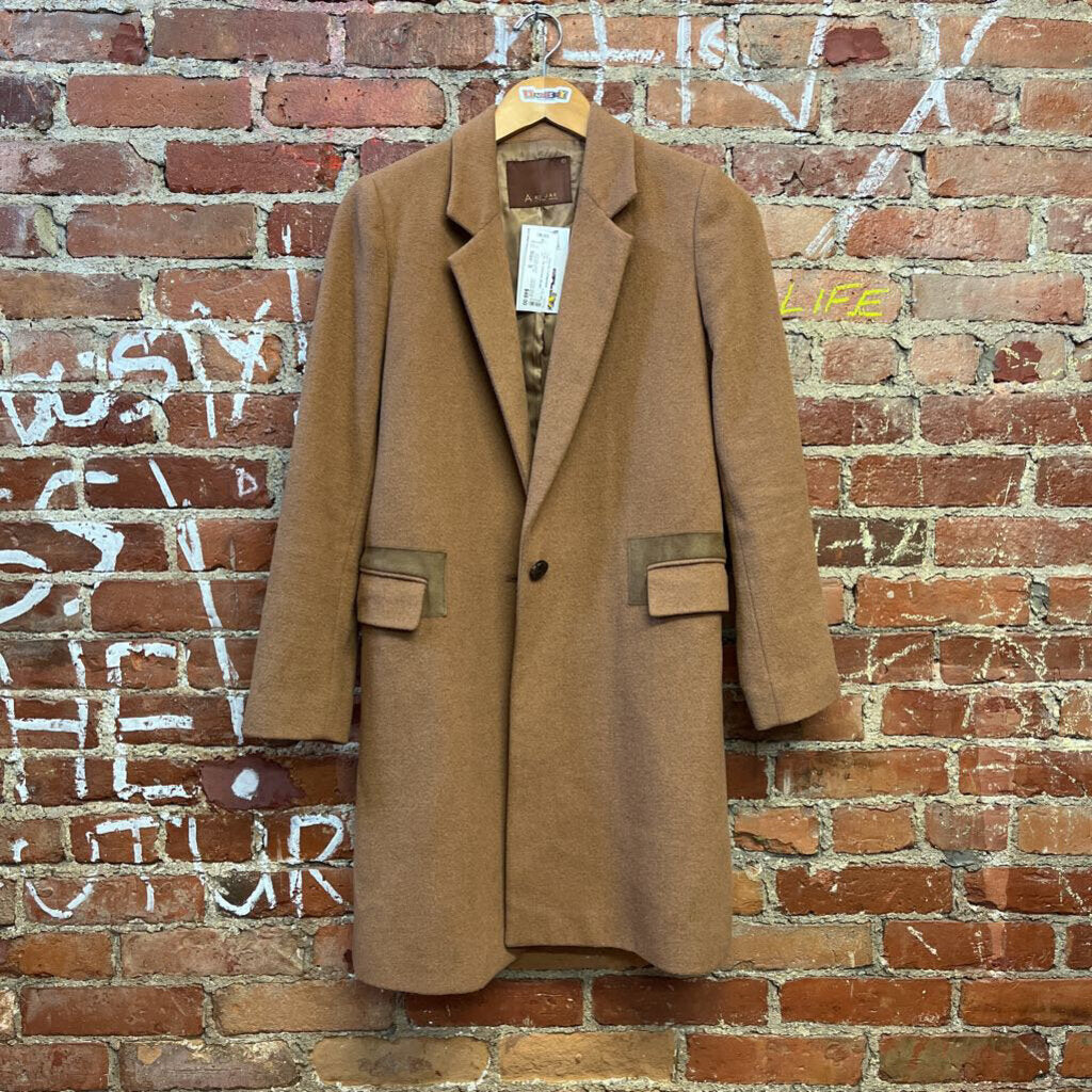 A By Jae Overcoat Brown Wool Size S