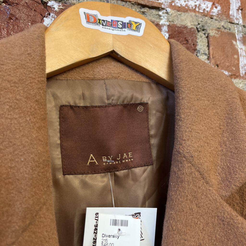 A By Jae Overcoat Brown Wool Size S