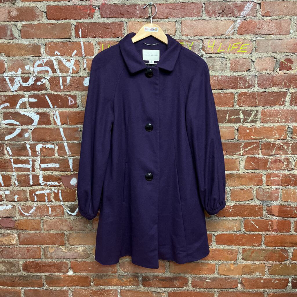 Banana Republic Purple Overcoat Wool Size M