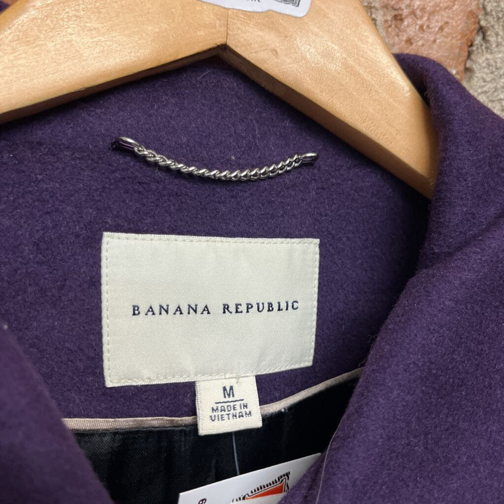 Banana Republic Purple Overcoat Wool Size M