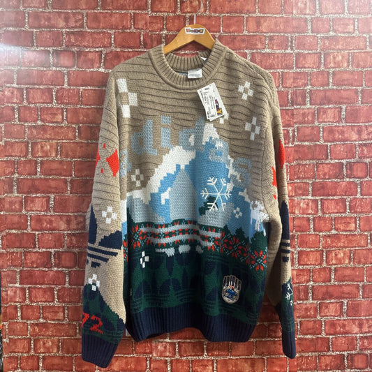 Adidas All Over Print Knit Sweater Multi Color Size L