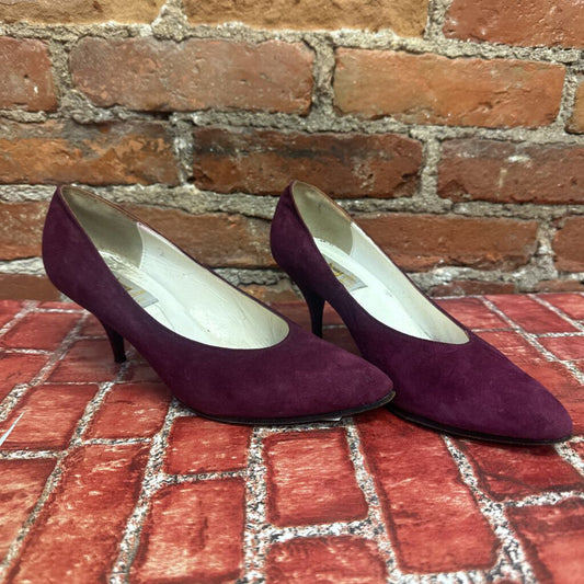 Vintage Sacha Suede Kitten Heels Purple Size 7L