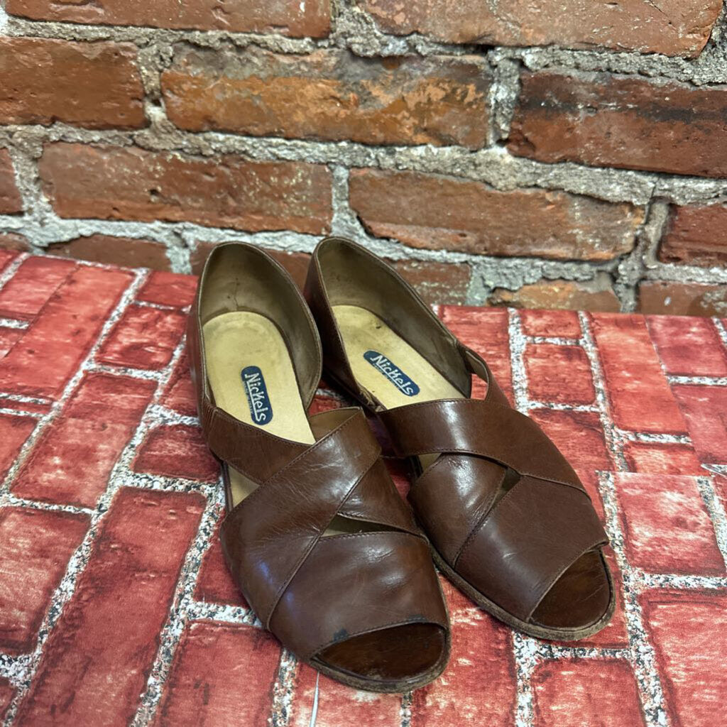 Vintage Nickels leather Sandals Brown Size 7.5L