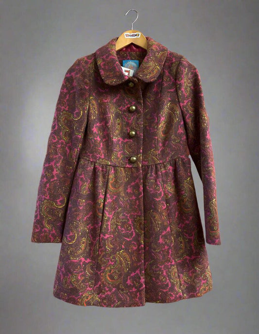 Plenty Paisley Fleece Pink Jacket Size 2