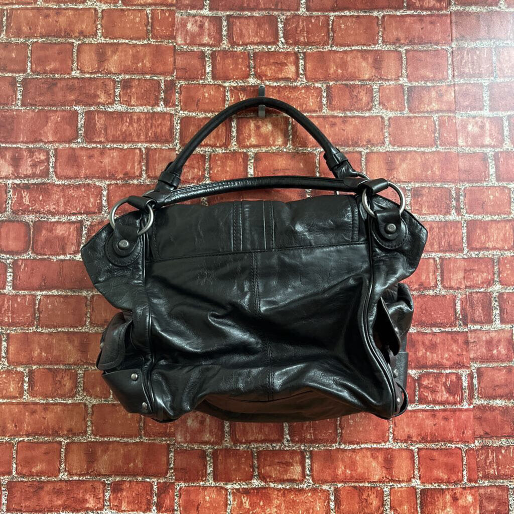 Francesco Biasia Black Leather Bag OS