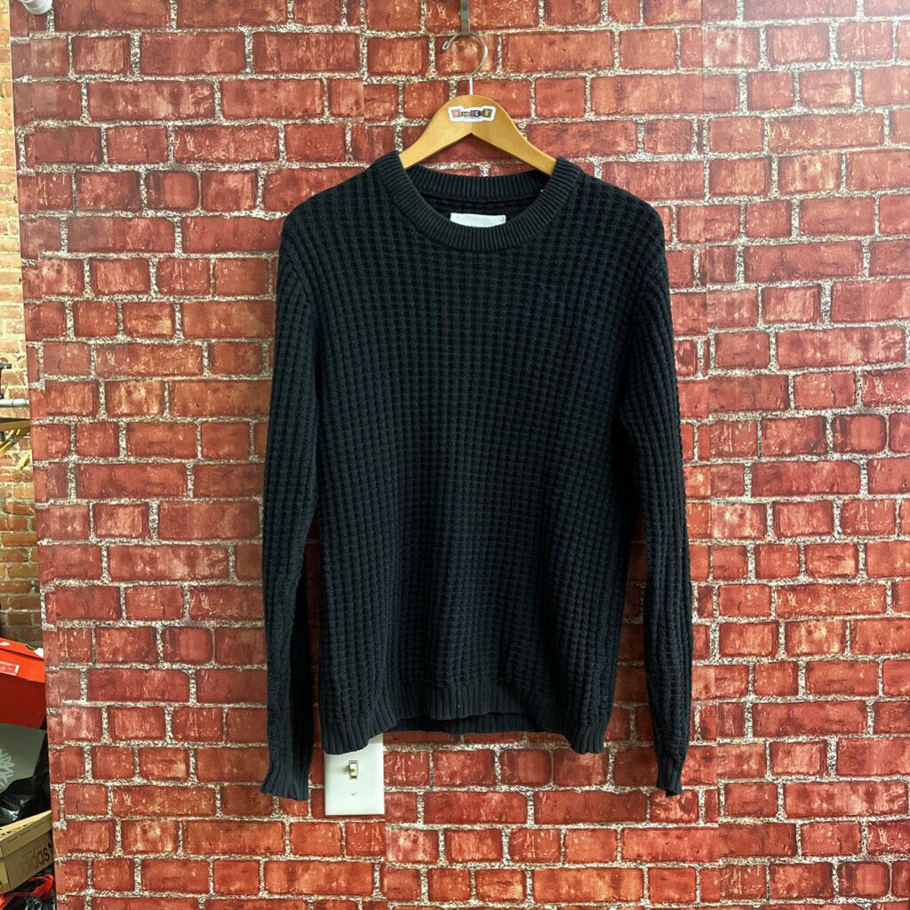 CH. Waffle Knit Sweater Black Size Small