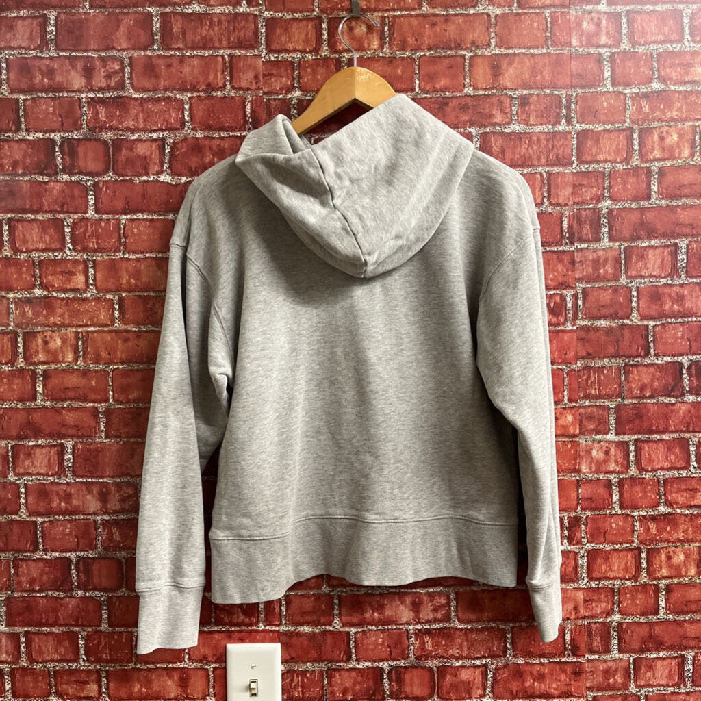 J Crew Solid Gray Cropped Hoodie Size Large