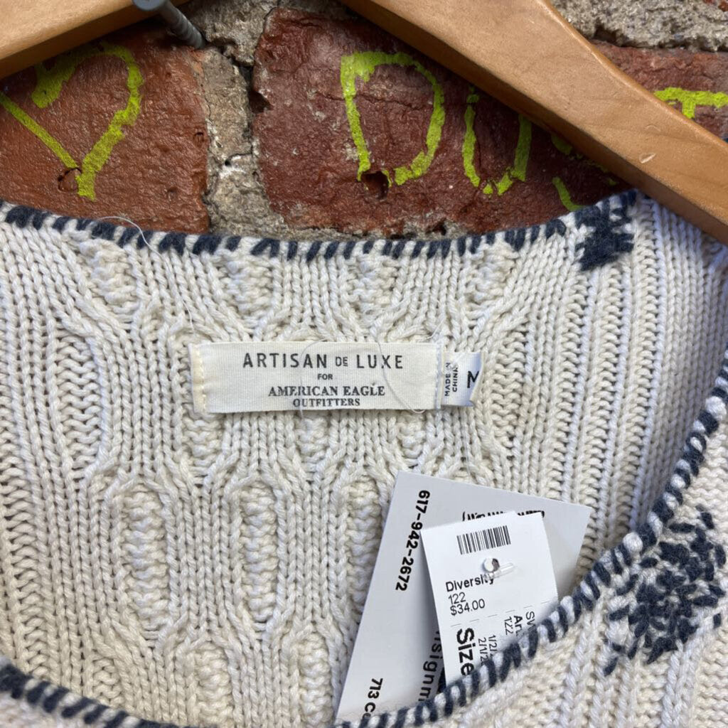 Artisan De Luxe American Eagle Cable Knit Sweater Size M