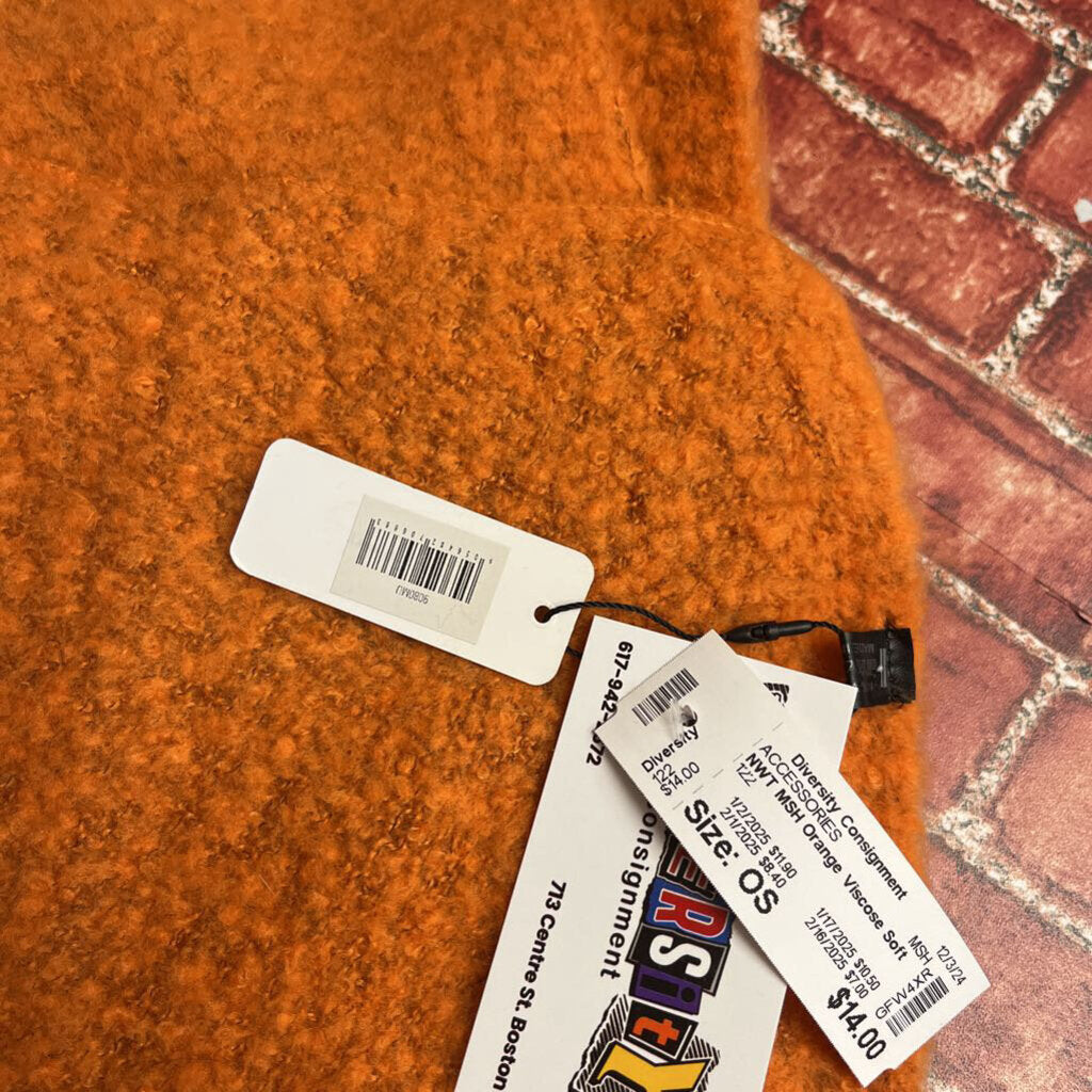 NWT MSH Orange Viscose Soft Scarf